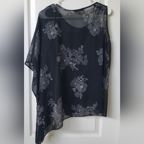 QUINTESSENTIAL Asymmetric One Shoulder Drape Tunic Medium - Picture 2 of 8